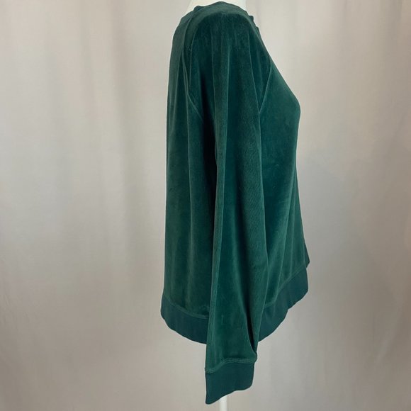 Land's End Velour Sweatshirt in Dark Green, Size M. - Picture 7 of 10